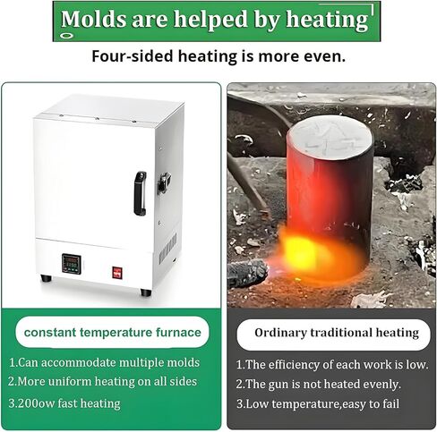 2000W Electric Kiln Furnace - 1150℃ High-Temperature Lab Muffle Oven for Metal Melting & Burnout, Enclosed Laboratory Furnace, Ideal for Jewelry & Casting Applications in Kuwait