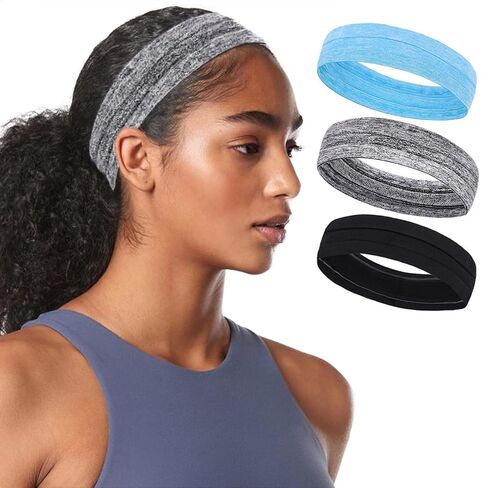 XTREND 6Pcs Sports Headbands for Women, Women's Fashion Non Slip Head Bands, Moisture Wicking Sweatband for Sports Athletic Yoga Headband in Kuwait