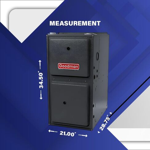 فرن غاز Goodman 96% 80,000 BTU ذو مرحلتين - عرض 21 بوصة - تدفق علوي/أفقي | R32، 9 سرعات، سخان غاز HVAC in Saudi Arabia
