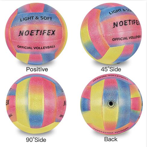 Soft Volleyball, Size 5 Super Soft Fabric Lightweight Volleyball for Indoor Practice, Quiet & Safe Training Ball for Kids, Youth & Beginners, Home & Yard Play (Deflated) in Saudi Arabia