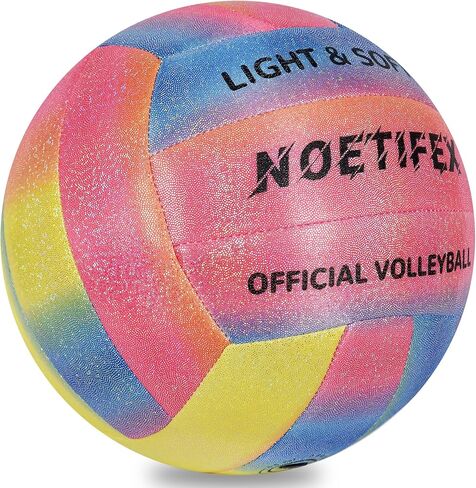 Soft Volleyball, Size 5 Super Soft Fabric Lightweight Volleyball for Indoor Practice, Quiet & Safe Training Ball for Kids, Youth & Beginners, Home & Yard Play (Deflated) in Saudi Arabia