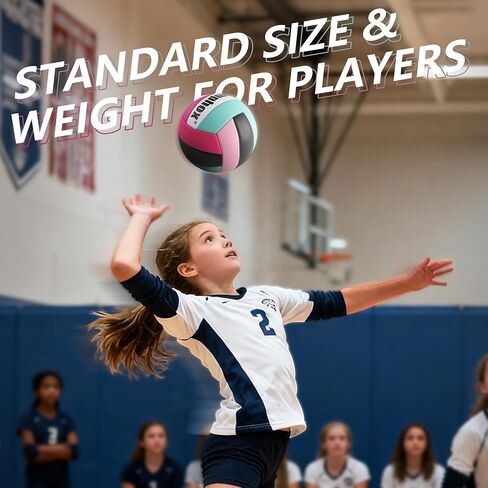 كرة طائرة ناعمة الحجم الرسمي 5 للفتيات المراهقات والأطفال المبتدئين تدريب الفريق 2026 نمط جديد للموسم الجديد متين للعب في الأماكن المغلقة في الهواء الطلق وممارسة الكرة الطائرة باللون الوردي in Kuwait