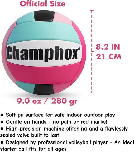 كرة طائرة ناعمة الحجم الرسمي 5 للفتيات المراهقات والأطفال المبتدئين تدريب الفريق 2026 نمط جديد للموسم الجديد متين للعب في الأماكن المغلقة في الهواء الطلق وممارسة الكرة الطائرة باللون الوردي in Kuwait