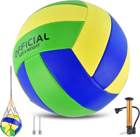 Volleyballs Official Size 5, Waterproof Soft Bulk Recreational Volley Balls with Pump and Net Bag for Indoor Outdoor Beach Pool Water Sand Game Training Match Gift for Beginner in Saudi Arabia