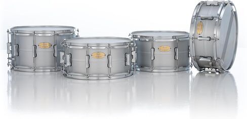 طبلة Pearl Primal Snare Collective من الألومنيوم مقاس 14 × 8 بوصة مع غلاف مطرز مقاس 1 مم، ولمسة نهائية مصقولة، وأطواق ثلاثية الحواف مقاس 2.3 مم، وعروات شد مزدوجة، ومصفاة فاخرة. in Saudi Arabia