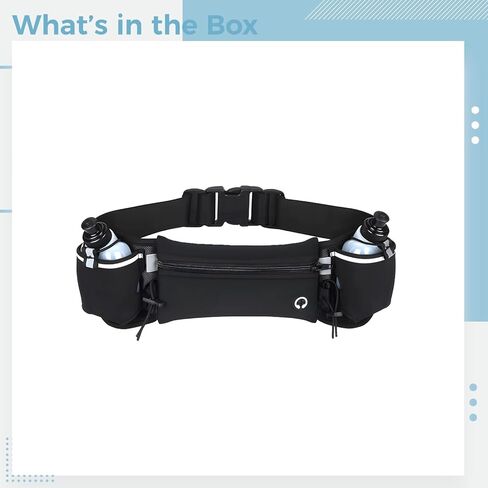 حزام جري قابل للتعديل مع زجاجات مياه، يناسب الهواتف، 5.9 أونصة، حقيبة المشي لمسافات طويلة والخصر in Kuwait