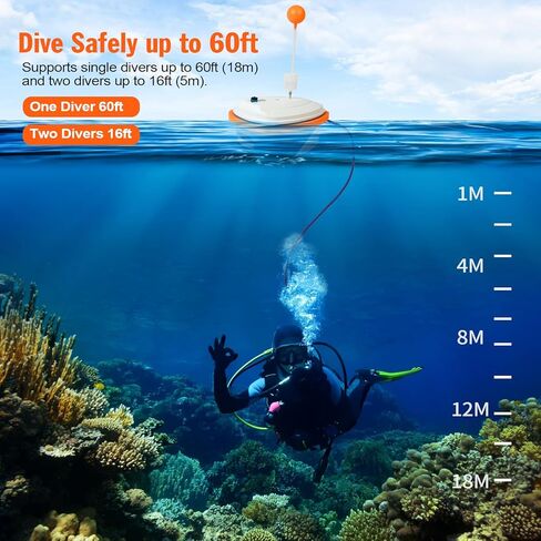 Dual-User Battery Scuba Diving System, Support 2 Divers Diving Ventilator with 2 60ft Hoses & Regulators, Rechargeable Tankless Dive System with 5.5H/6-7H/7-10H Usage Time in Saudi Arabia
