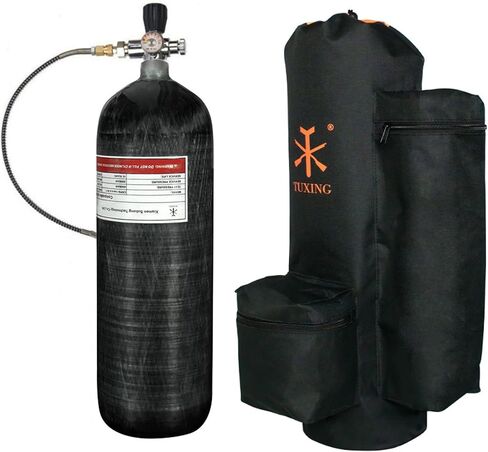 TUXING 4500psi 6.8L/414ci Carbon Fiber Paintball HPA Air Tank with PCP Compressed Air System with Valve Regulator Gauge for PCP Air Rifles in Saudi Arabia