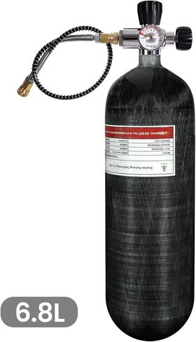 TUXING 4500psi 6.8L/414ci Carbon Fiber Paintball HPA Air Tank with PCP Compressed Air System with Valve Regulator Gauge for PCP Air Rifles in Saudi Arabia