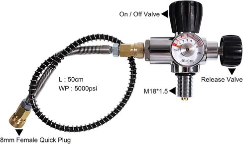 TUXING 4500psi 6.8L/414ci Carbon Fiber Paintball HPA Air Tank with PCP Compressed Air System with Valve Regulator Gauge for PCP Air Rifles in Saudi Arabia