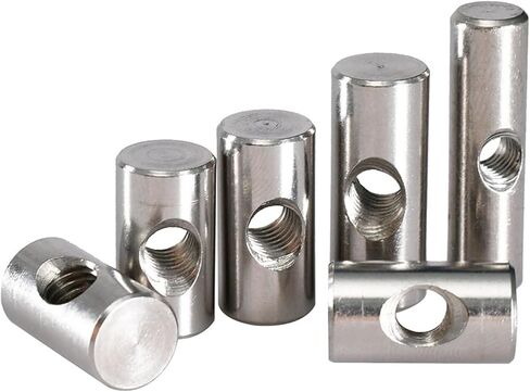 Barrel nut, Barrel Nut M4 M5 M6 304 Stainless Steel Bolts Cylindrical Pin Dowel Wood Furniture Embedded Locking Long(M4x14 (20Pcs)) in Saudi Arabia