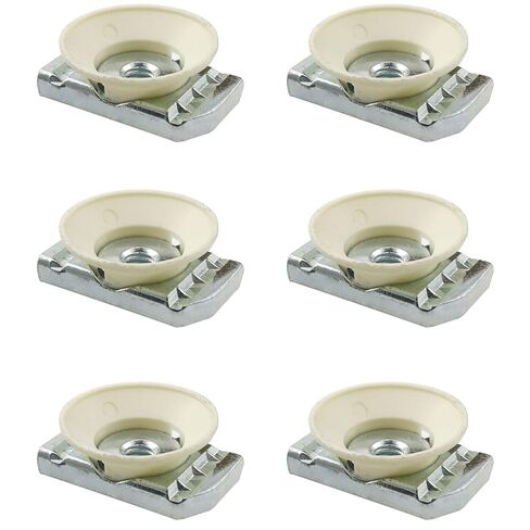 CHENJIN 6PCS 1/4 inch 20 Tapered Nut Bowl Shaped Zinc Plated Finish Stud Slot Threaded Nut Silver in Saudi Arabia
