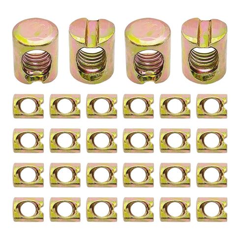 24 قطعة M8x14mm برميل المكسرات عبر المسامير مشقوق المكسرات الأجهزة استبدال عدة ل سرير بطابقين سرير الألواح الأمامية الكراسي الأثاث in Saudi Arabia