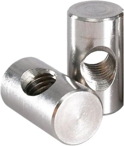 Barrel nut, M4 M5 M6 304 Stainless Steel Cylindrical Pin Dowel Cross Hole Hammer Embedded Nut for Wood Furniture Accessories(M6x30 (2Pcs)) in Saudi Arabia