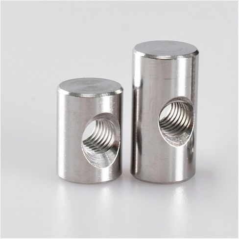 Barrel nut, M4 M5 M6 304 Stainless Steel Cylindrical Pin Dowel Cross Hole Hammer Embedded Nut for Wood Furniture Accessories(M6x30 (2Pcs)) in Saudi Arabia
