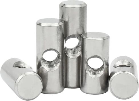 Barrel nut, M4 M5 M6 Cylindrical Pin 304 Stainless Steel Dowel Cross Hole Hammer Embedded Nut For Wood Furniture Accessories(OD8 M5x10(5PCS)) in Saudi Arabia