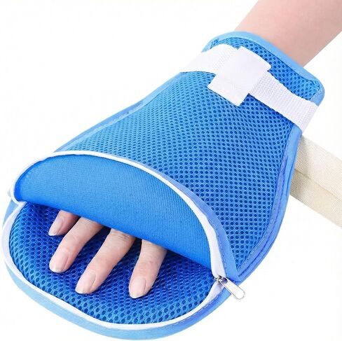WALWAL Dementia Restraint Gloves Breathable Anti Scratch Patient Mitts With Zipper Opening(2 Pcs) in Saudi Arabia