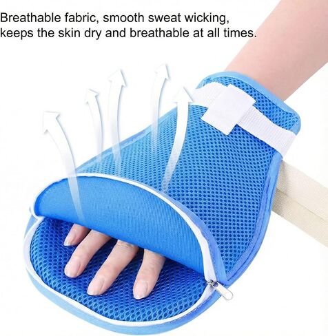 WALWAL Dementia Restraint Gloves Breathable Anti Scratch Patient Mitts With Zipper Opening(2 Pcs) in Saudi Arabia