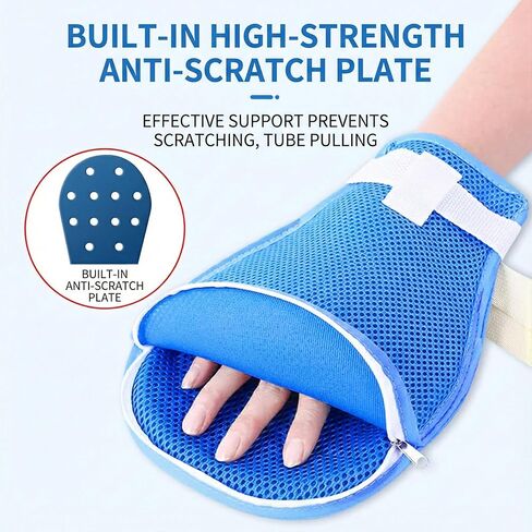 WALWAL Dementia Restraint Gloves Breathable Anti Scratch Patient Mitts With Zipper Opening(2 Pcs) in Saudi Arabia