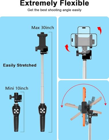 3-in-1 Diving Kit: 50FT Waterproof Phone Case + Underwater Bluetooth Selfie Stick + Phone Clip, 10-30" Extendable Pole for iPhone 17 Air/16, Samsung S26 S25 Ultra, IP68 Snorkeling Gear in Kuwait