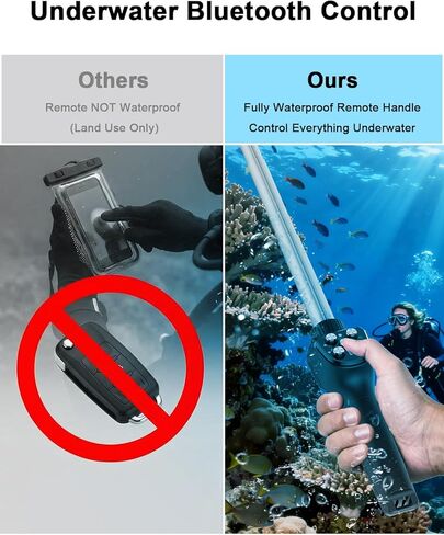 3-in-1 Diving Kit: 50FT Waterproof Phone Case + Underwater Bluetooth Selfie Stick + Phone Clip, 10-30" Extendable Pole for iPhone 17 Air/16, Samsung S26 S25 Ultra, IP68 Snorkeling Gear in Kuwait
