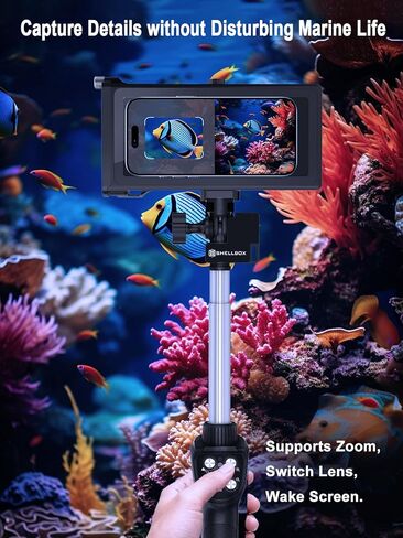 3-in-1 Diving Kit: 50FT Waterproof Phone Case + Underwater Bluetooth Selfie Stick + Phone Clip, 10-30" Extendable Pole for iPhone 17 Air/16, Samsung S26 S25 Ultra, IP68 Snorkeling Gear in Kuwait