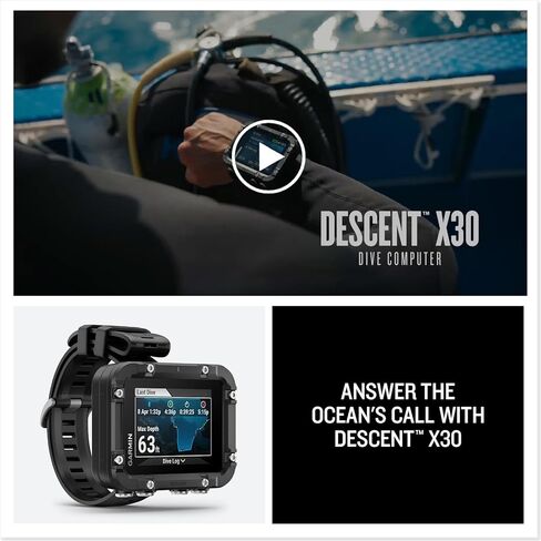 Garmin Descent™ X30, Rugged Dive Computer, Surface GPS, Button Controls, Vibrant 2.4-inch Color Display, Up to 30 Hours of Battery Life in Saudi Arabia