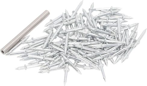 100 Pcs Double Head Seamless Nails, Carbon Steel Galvanized Skirting Nails, with Sleeve Tool, for Installing Skirting Boards and Woodworking Projects in Saudi Arabia