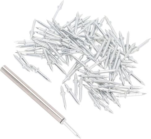 100 Pcs Double Head Seamless Nails, Carbon Steel Galvanized Skirting Nails, with Sleeve Tool, for Installing Skirting Boards and Woodworking Projects in Saudi Arabia