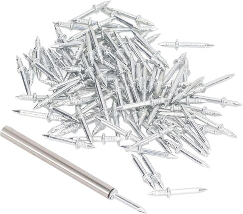 100 Pcs Double Head Seamless Nails, Carbon Steel Galvanized Skirting Nails, with Sleeve Tool, for Installing Skirting Boards and Woodworking Projects in Saudi Arabia
