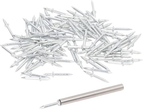 100 Pcs Double Head Seamless Nails, Carbon Steel Galvanized Skirting Nails, with Sleeve Tool, for Installing Skirting Boards and Woodworking Projects in Saudi Arabia