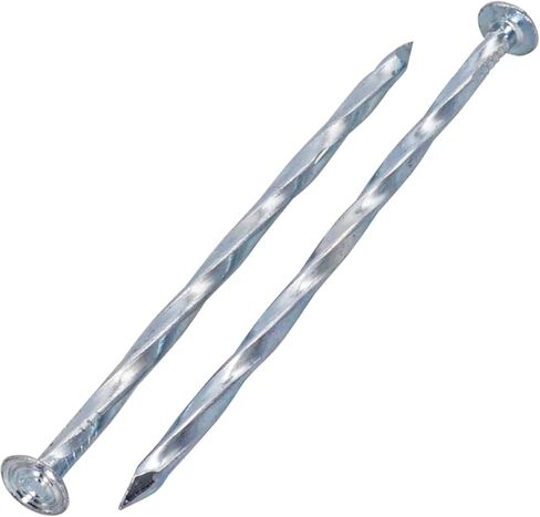 (Pack of 50) Square Twisted Steel Nails 9/64" x 3-1/2" (3.8 x 90 mm), Zinc Plated Steel Nails, Woodworking Nails, Square Twist Nails in Saudi Arabia