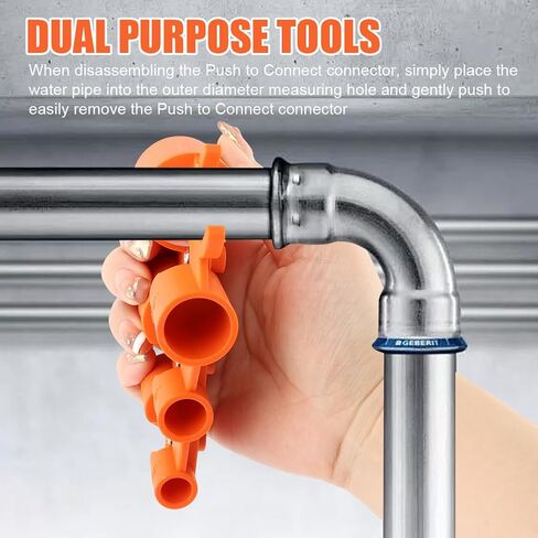 1/4'' to 1'' Depth and Diameter Gauge Tool, Plastic Deburring Pipe Tool Disassemble Replacement for Copper PEX CPVC PERT Pipes (COLOR:orange) in Saudi Arabia