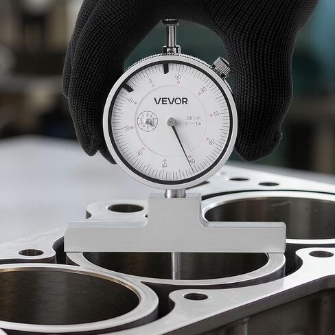 VEVOR Depth Gauge, Depth Micrometer 0-22 inch Measuring Range, 0.001" Resolution, with 4 Anvils & 6 Standard Rods, Precision Easy to Read Mechanical Tool for Measuring Groove, Step, Hole in Saudi Arabia