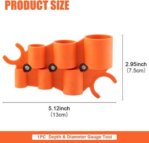 1/4'' to 1'' Depth and Diameter Gauge Tool, Plastic Deburring Pipe Tool Disassemble Replacement for Copper PEX CPVC PERT Pipes (COLOR:orange) in Saudi Arabia