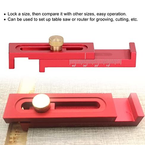 Woodworking Depth Ruler Aluminium Alloy Lockable Saw Gap Measuring Gauge 5 to 40mm Adjustable Depth Gauge Tool for Cutting Slotting Woodworking in Saudi Arabia