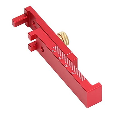 Woodworking Depth Ruler Aluminium Alloy Lockable Saw Gap Measuring Gauge 5 to 40mm Adjustable Depth Gauge Tool for Cutting Slotting Woodworking in Saudi Arabia