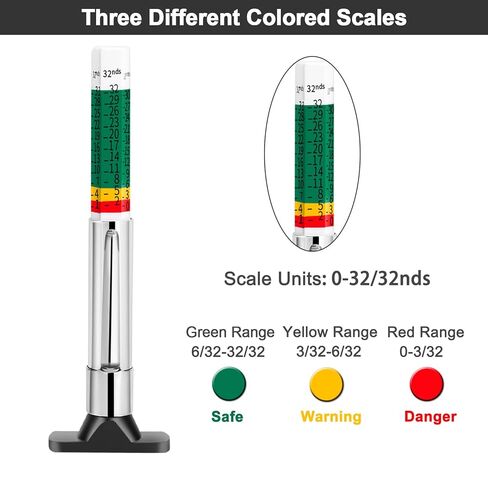 Tire Tread Depth Measuring - InstrumentSmart Color Coded Tire Tread Depth Gauge ，Trucks, SUVs & Motorcycles, Portable Tread Checker with Pocket Clip for Pre-Trip Inspections in Saudi Arabia
