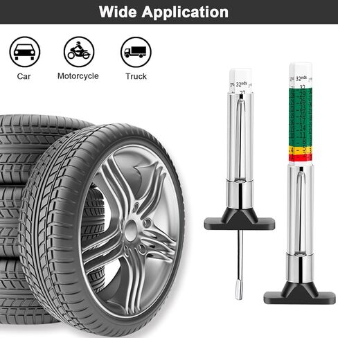 Tire Tread Depth Measuring - InstrumentSmart Color Coded Tire Tread Depth Gauge ，Trucks, SUVs & Motorcycles, Portable Tread Checker with Pocket Clip for Pre-Trip Inspections in Saudi Arabia
