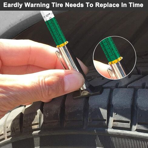 Tire Tread Depth Measuring - InstrumentSmart Color Coded Tire Tread Depth Gauge ，Trucks, SUVs & Motorcycles, Portable Tread Checker with Pocket Clip for Pre-Trip Inspections in Saudi Arabia
