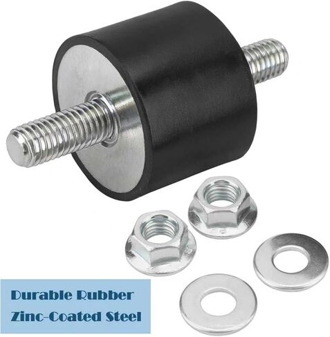 Rubber Vibration Isolator Mounts, 40 x 30mm Shock Absorber Rubber Mounts, with M10 x 23mm Studs 4 Pcs in Kuwait