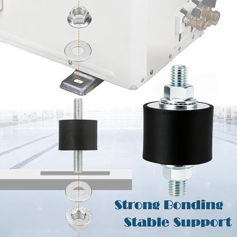 Rubber Vibration Isolator Mounts, 40 x 30mm Shock Absorber Rubber Mounts, with M10 x 23mm Studs 4 Pcs in Kuwait