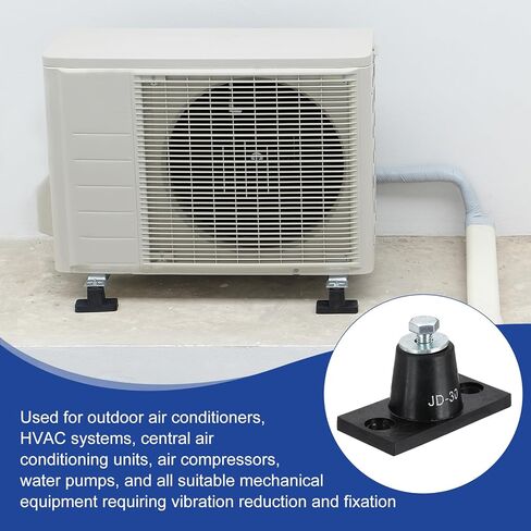 PATIKIL Rubber Vibration Isolator Mounting Bracket 30kg / 66lb Load Bearing, 4 Pack Machine Shock Absorber for Mini Split HVAC Air Conditioner Condenser (3.15 x 1.6 x 1.5") in Saudi Arabia