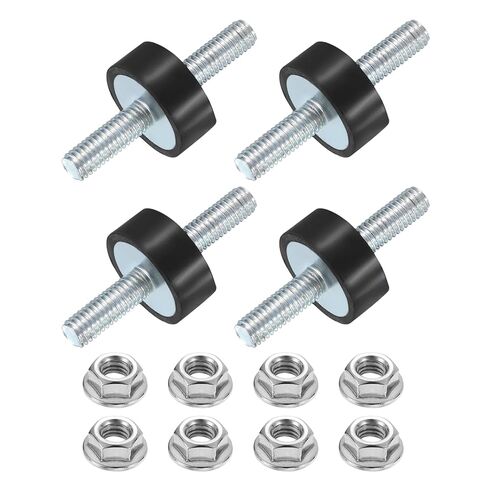 uxcell 4Pcs M6 x 18mm Rubber Mounts, 8 x 20mm Cylindrical Anti Vibration Isolator Studs Shock Absorber Double Studs with Nuts for Car Bobbin Generator Air Compressors in Saudi Arabia