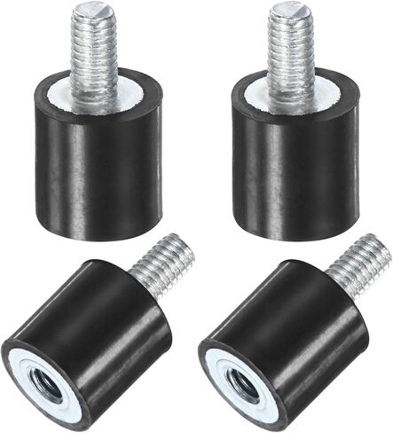 4 عبوات من حوامل مطاطية D25mmxH15mm عوازل اهتزاز ذكر/أنثى ممتص صدمات أسطواني مع مسامير M6 × 18 مم لضاغط الهواء/السيارة/المضخة/القارب/محرك المرآب/عوازل مطاطية للبكرات in Saudi Arabia