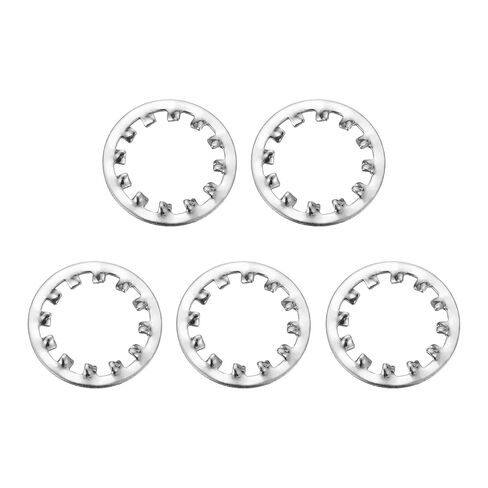 uxcell 5Pcs 3/4 Internal Tooth Lock Washer, 304 Stainless Steel Multi-Tooth Star Washer Locking Fastener, Silver Tone in Saudi Arabia