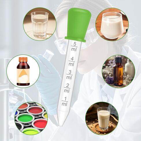 20 PCS Liquid Droppers Silicone, Colorful Eye Droppers 5ml with Bulb Tip & Clean Brush for Candy Mold, Gummy Bear, Crafts Projects, DIY Projects (10 Colors) in Kuwait