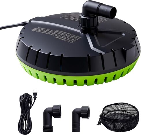 Automatic Pool Cover Pump, 1500GPH Submersible Sump Pump for Pool Draining, 25FT Power Cord, 2 Adapters, Available for Swimming Pool Covers, Swimming Pools, Fish Tanks, Ponds, Green in Saudi Arabia