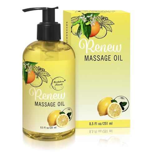 Lymphatic Massage Oil for Massage Therapy | 100% Natural Lymphatic Drainage Oil | Premium Quality with Arnica, Lemon & Ginger | for Post Surgery Recovery & Detox | 8oz by Brookethorne Naturals in Saudi Arabia