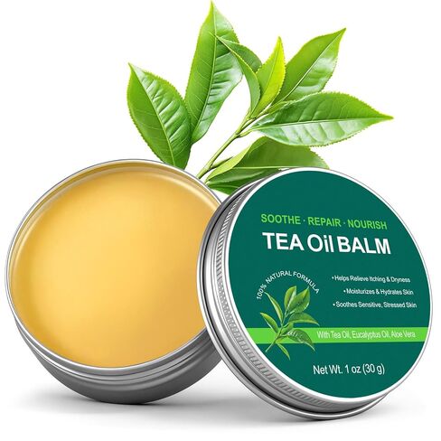 Tea Tree Oil Balm, Tea Tree Oil for Skin, Soothing Balm with Eucalyptus, Aloe, Lavender & Calendula, Soothes Dry, Itchy Skin on Feet, Body & Common Irritated Areas, Intense Moisturizer in Kuwait